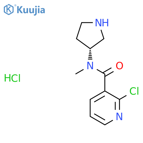 2-Chloro-N-methyl-N-[(3R)-pyrrolidin-3-yl]pyridine-3-carboxamide;hydrochloride structure