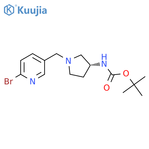 (R)-Tert-butyl (1-((6-bromopyridin-3-yl)methyl)pyrrolidin-3-yl)carbamate structure