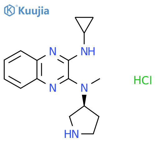 2-N-Cyclopropyl-3-N-methyl-3-N-[(3S)-pyrrolidin-3-yl]quinoxaline-2,3-diamine;hydrochloride structure