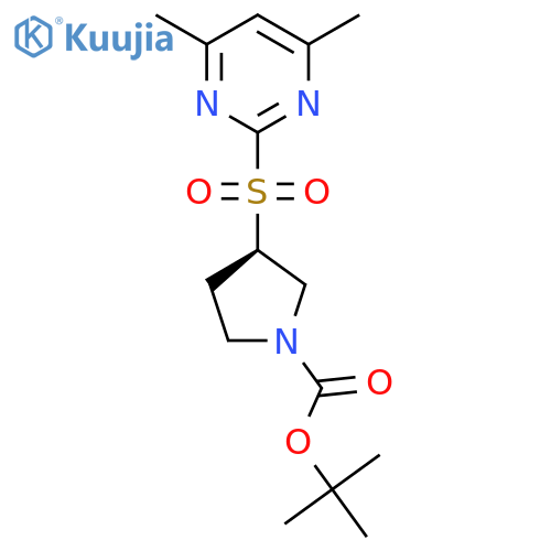 (R)-Tert-butyl 3-((4,6-dimethylpyrimidin-2-yl)sulfonyl)pyrrolidine-1-carboxylate structure