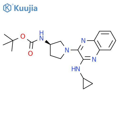 (R)-Tert-butyl (1-(3-(cyclopropylamino)quinoxalin-2-yl)pyrrolidin-3-yl)carbamate structure