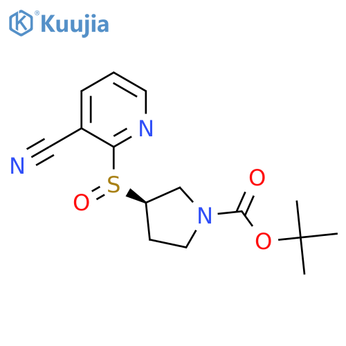 (R)-Tert-butyl 3-((S)-(3-cyanopyridin-2-yl)sulfinyl)pyrrolidine-1-carboxylate structure