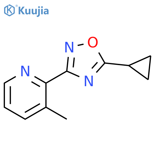 2-(5-Cyclopropyl-1,2,4-oxadiazol-3-yl)-3-methylpyridine structure