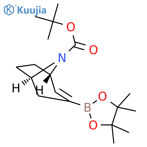 8-Azabicyclo[3.2.1]oct-2-ene-8-carboxylic acid, 3-(4,4,5,5-tetramethyl-1,3,2-dioxaborolan-2-yl)-, 1,1-dimethylethyl ester, (1S,5R)- structure