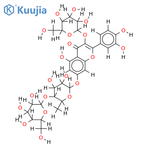 Quercetin-3-O-beta-D-glucoside-7-O-alpha-L-4)rhamnopyranoside> structure