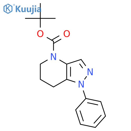 1-phenyl-1,5,6,7-tetrahydro-pyrazolo4,3-bpyridine-4-carboxylic acid tert-butyl ester structure