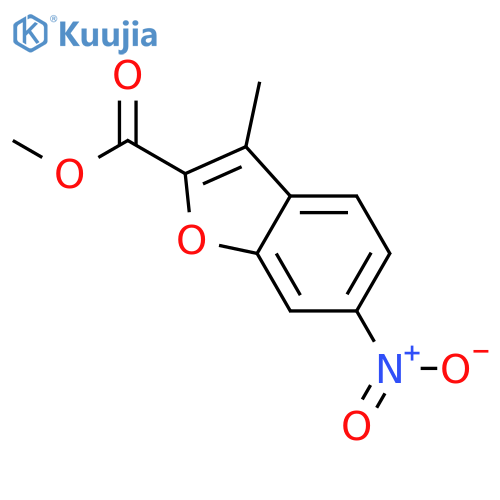2-Benzofurancarboxylic acid, 3-methyl-6-nitro-, methyl ester structure