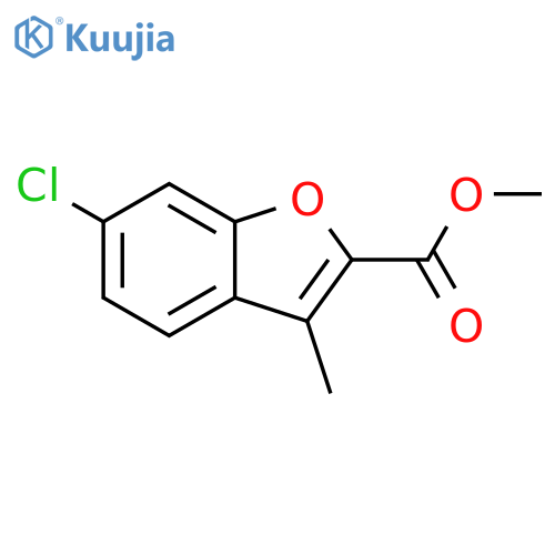 2-Benzofurancarboxylic acid, 6-chloro-3-methyl-, methyl ester structure