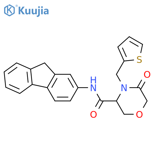 N-(9H-fluoren-2-yl)-5-oxo-4-[(thiophen-2-yl)methyl]morpholine-3-carboxamide structure