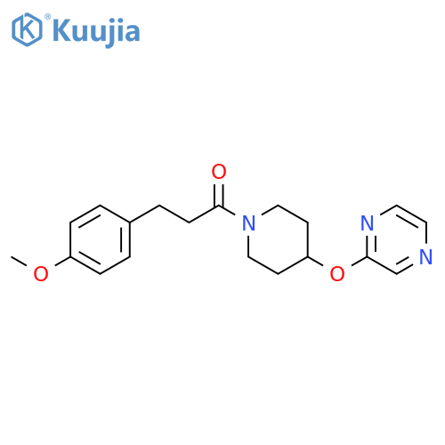 3-(4-methoxyphenyl)-1-[4-(pyrazin-2-yloxy)piperidin-1-yl]propan-1-one structure