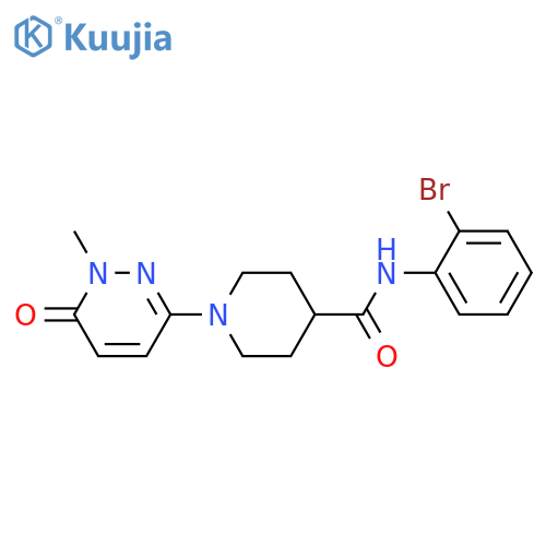 N-(2-bromophenyl)-1-(1-methyl-6-oxo-1,6-dihydropyridazin-3-yl)piperidine-4-carboxamide structure