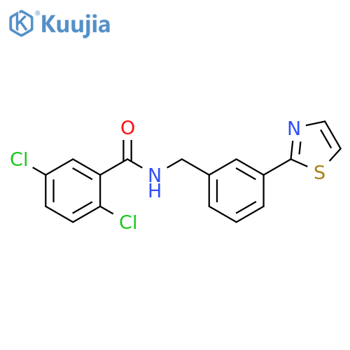 2,5-dichloro-N-{[3-(1,3-thiazol-2-yl)phenyl]methyl}benzamide structure