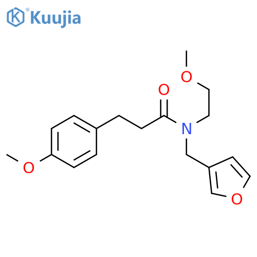 N-(furan-3-yl)methyl-N-(2-methoxyethyl)-3-(4-methoxyphenyl)propanamide structure