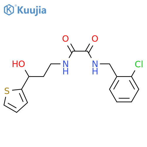 N'-(2-chlorophenyl)methyl-N-3-hydroxy-3-(thiophen-2-yl)propylethanediamide structure
