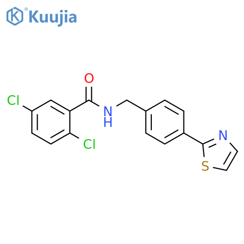 2,5-dichloro-N-{[4-(1,3-thiazol-2-yl)phenyl]methyl}benzamide structure