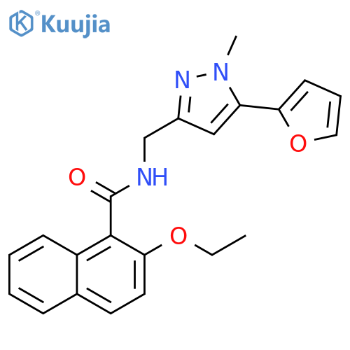 2-ethoxy-N-{[5-(furan-2-yl)-1-methyl-1H-pyrazol-3-yl]methyl}naphthalene-1-carboxamide structure