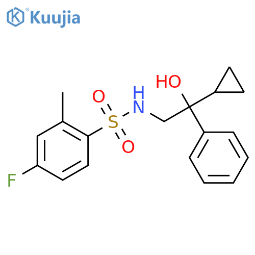 N-(2-cyclopropyl-2-hydroxy-2-phenylethyl)-4-fluoro-2-methylbenzene-1-sulfonamide structure