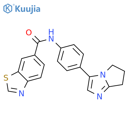 N-(4-{5H,6H,7H-pyrrolo[1,2-a]imidazol-3-yl}phenyl)-1,3-benzothiazole-6-carboxamide structure