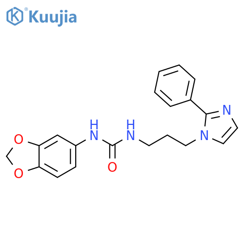 1-(2H-1,3-benzodioxol-5-yl)-3-[3-(2-phenyl-1H-imidazol-1-yl)propyl]urea structure