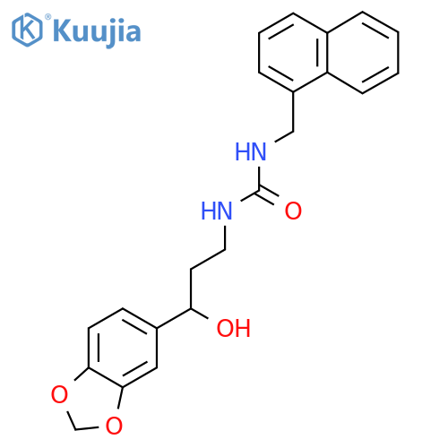 3-3-(2H-1,3-benzodioxol-5-yl)-3-hydroxypropyl-1-(naphthalen-1-yl)methylurea structure
