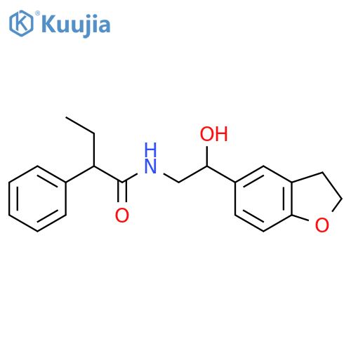 N-2-(2,3-dihydro-1-benzofuran-5-yl)-2-hydroxyethyl-2-phenylbutanamide structure