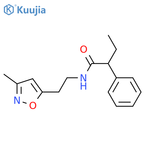 N-2-(3-methyl-1,2-oxazol-5-yl)ethyl-2-phenylbutanamide structure