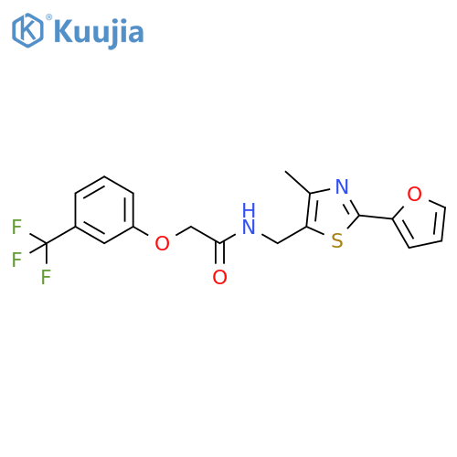 N-{[2-(furan-2-yl)-4-methyl-1,3-thiazol-5-yl]methyl}-2-[3-(trifluoromethyl)phenoxy]acetamide structure