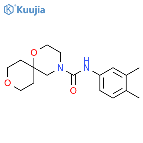 N-(3,4-dimethylphenyl)-1,9-dioxa-4-azaspiro[5.5]undecane-4-carboxamide structure