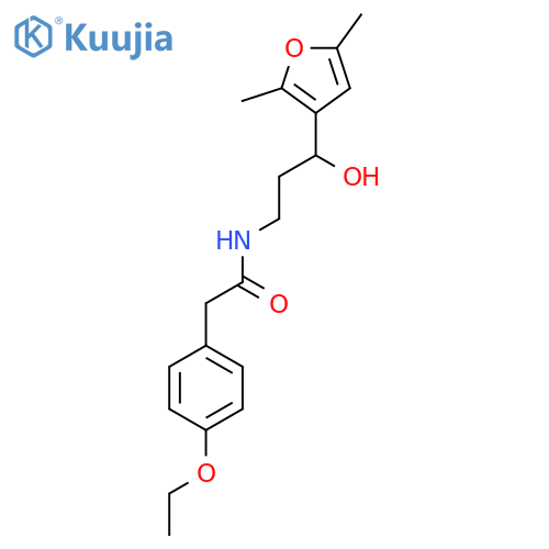 N-3-(2,5-dimethylfuran-3-yl)-3-hydroxypropyl-2-(4-ethoxyphenyl)acetamide structure