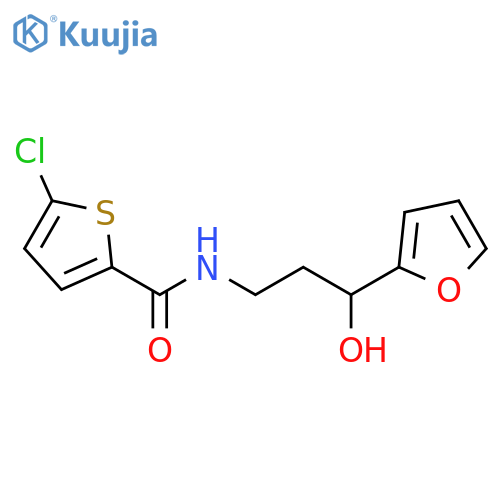 5-chloro-N-3-(furan-2-yl)-3-hydroxypropylthiophene-2-carboxamide structure