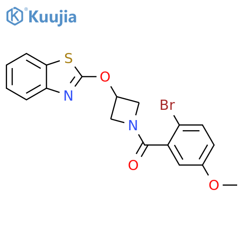 2-{[1-(2-bromo-5-methoxybenzoyl)azetidin-3-yl]oxy}-1,3-benzothiazole structure