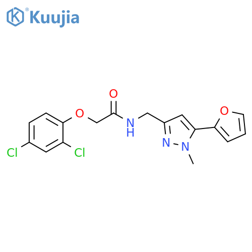 2-(2,4-dichlorophenoxy)-N-{[5-(furan-2-yl)-1-methyl-1H-pyrazol-3-yl]methyl}acetamide structure