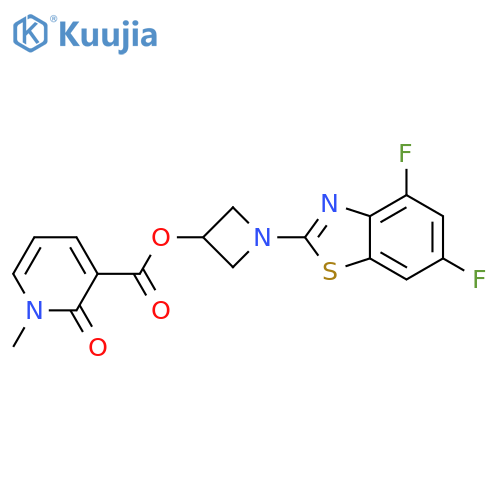 1-(4,6-difluoro-1,3-benzothiazol-2-yl)azetidin-3-yl 1-methyl-2-oxo-1,2-dihydropyridine-3-carboxylate structure