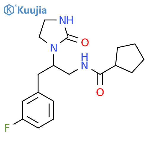 N-3-(3-fluorophenyl)-2-(2-oxoimidazolidin-1-yl)propylcyclopentanecarboxamide structure
