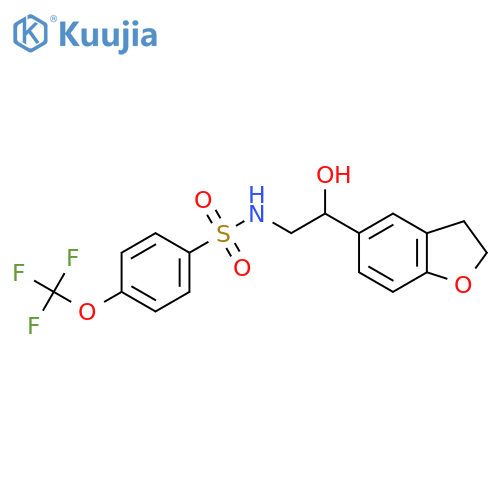N-2-(2,3-dihydro-1-benzofuran-5-yl)-2-hydroxyethyl-4-(trifluoromethoxy)benzene-1-sulfonamide structure