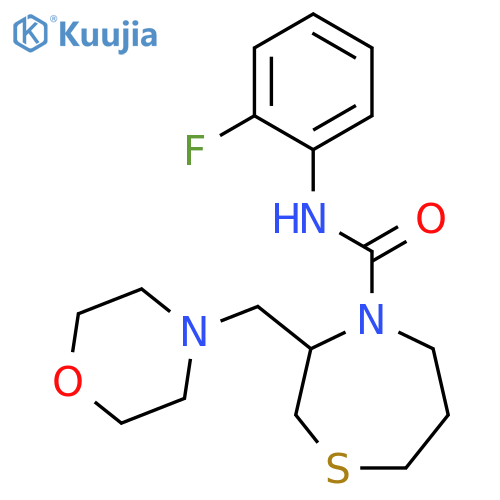 N-(2-fluorophenyl)-3-[(morpholin-4-yl)methyl]-1,4-thiazepane-4-carboxamide structure