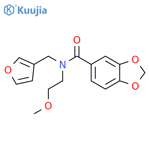 N-(furan-3-yl)methyl-N-(2-methoxyethyl)-2H-1,3-benzodioxole-5-carboxamide structure