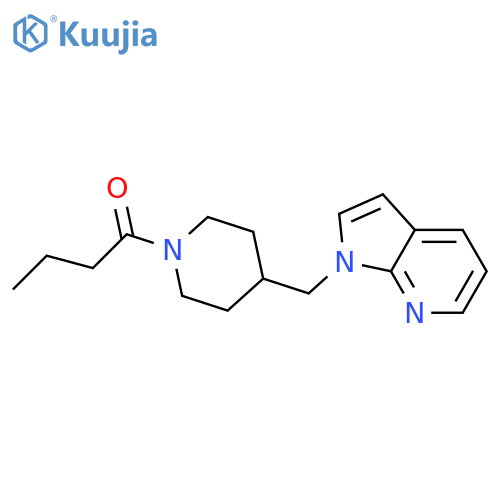 1-[4-({1H-pyrrolo[2,3-b]pyridin-1-yl}methyl)piperidin-1-yl]butan-1-one structure