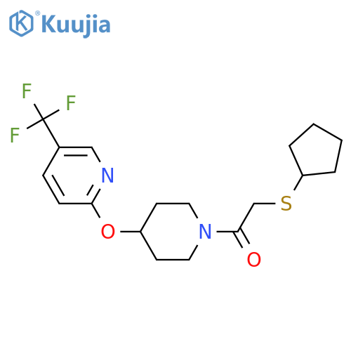 2-(cyclopentylsulfanyl)-1-(4-{[5-(trifluoromethyl)pyridin-2-yl]oxy}piperidin-1-yl)ethan-1-one structure