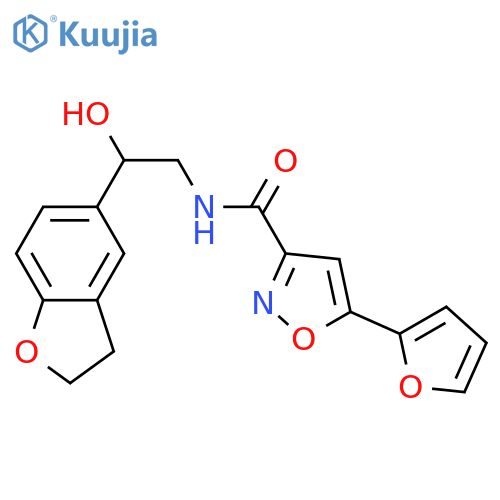 N-2-(2,3-dihydro-1-benzofuran-5-yl)-2-hydroxyethyl-5-(furan-2-yl)-1,2-oxazole-3-carboxamide structure