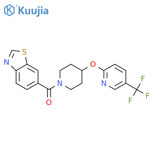 6-(4-{[5-(trifluoromethyl)pyridin-2-yl]oxy}piperidine-1-carbonyl)-1,3-benzothiazole structure