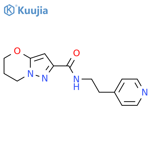 N-2-(pyridin-4-yl)ethyl-5H,6H,7H-pyrazolo3,2-b1,3oxazine-2-carboxamide structure