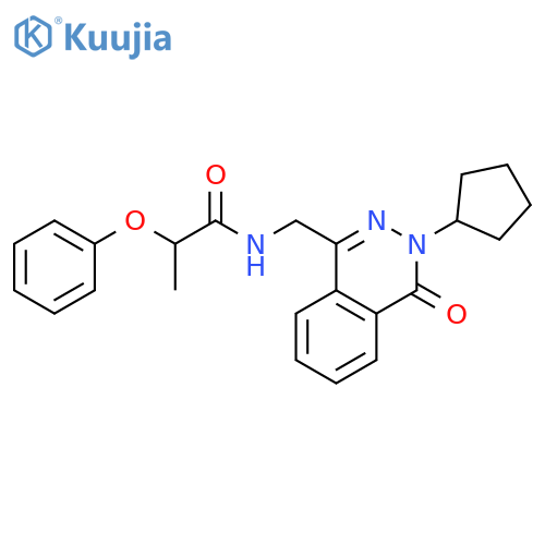 N-[(3-cyclopentyl-4-oxo-3,4-dihydrophthalazin-1-yl)methyl]-2-phenoxypropanamide structure