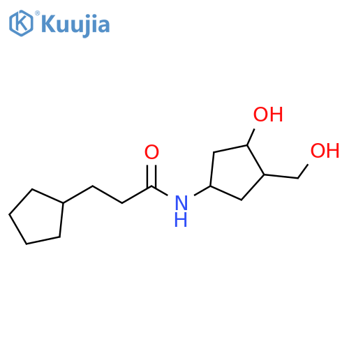 3-cyclopentyl-N-3-hydroxy-4-(hydroxymethyl)cyclopentylpropanamide structure