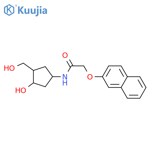 N-3-hydroxy-4-(hydroxymethyl)cyclopentyl-2-(naphthalen-2-yloxy)acetamide structure