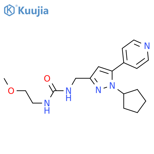 1-{[1-cyclopentyl-5-(pyridin-4-yl)-1H-pyrazol-3-yl]methyl}-3-(2-methoxyethyl)urea structure