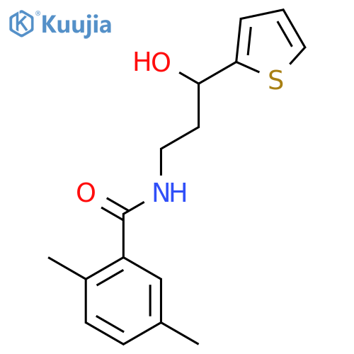 N-3-hydroxy-3-(thiophen-2-yl)propyl-2,5-dimethylbenzamide structure