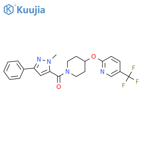 2-{[1-(1-methyl-3-phenyl-1H-pyrazole-5-carbonyl)piperidin-4-yl]oxy}-5-(trifluoromethyl)pyridine structure