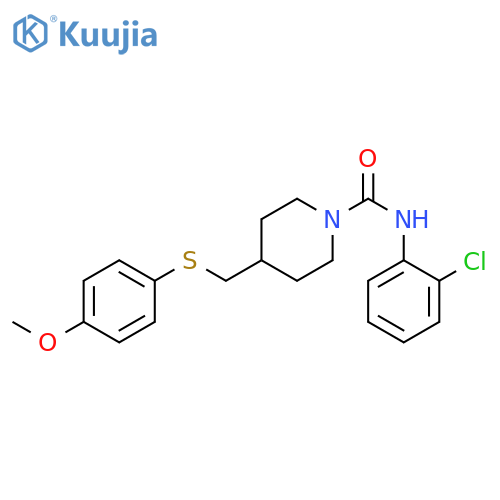 N-(2-chlorophenyl)-4-{[(4-methoxyphenyl)sulfanyl]methyl}piperidine-1-carboxamide structure