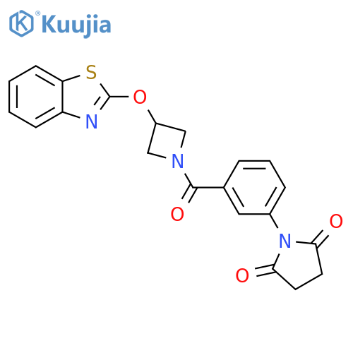 1-{3-[3-(1,3-benzothiazol-2-yloxy)azetidine-1-carbonyl]phenyl}pyrrolidine-2,5-dione structure